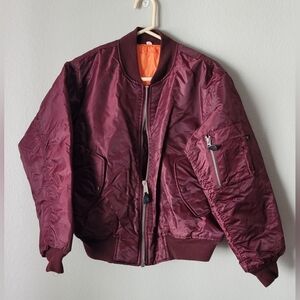 Burgundy Bomber Jacket